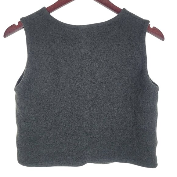 Vintage EXPRESS Forest Green Felted Wool Zip Up Vest XS/SMALL - Picture 7 of 7